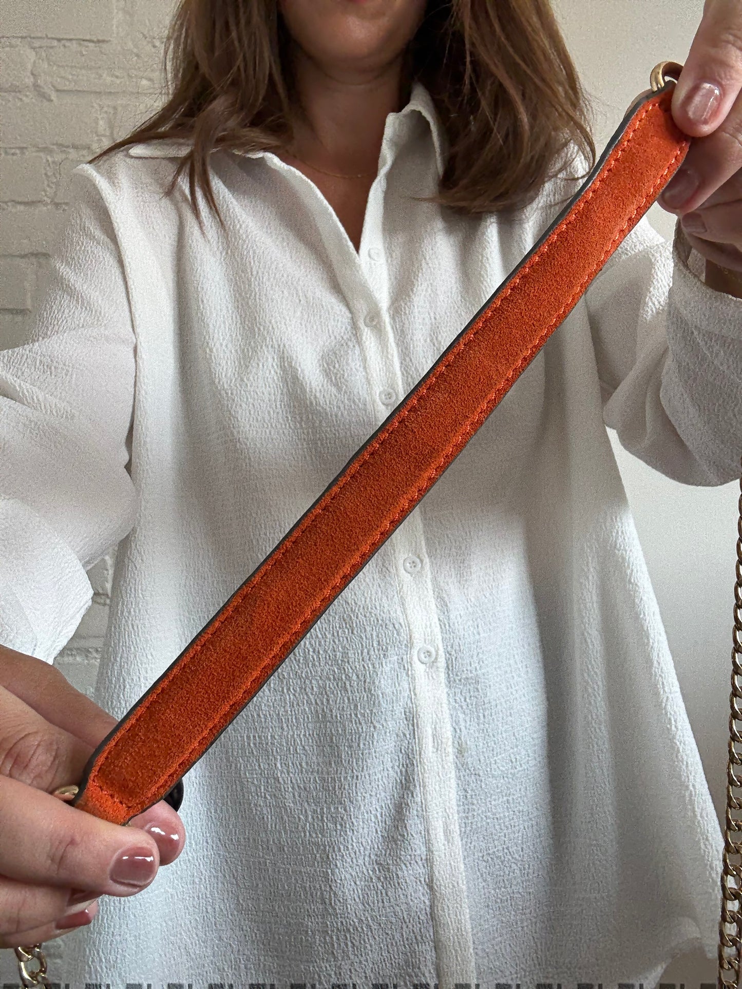 Orange Leather Suede Purse