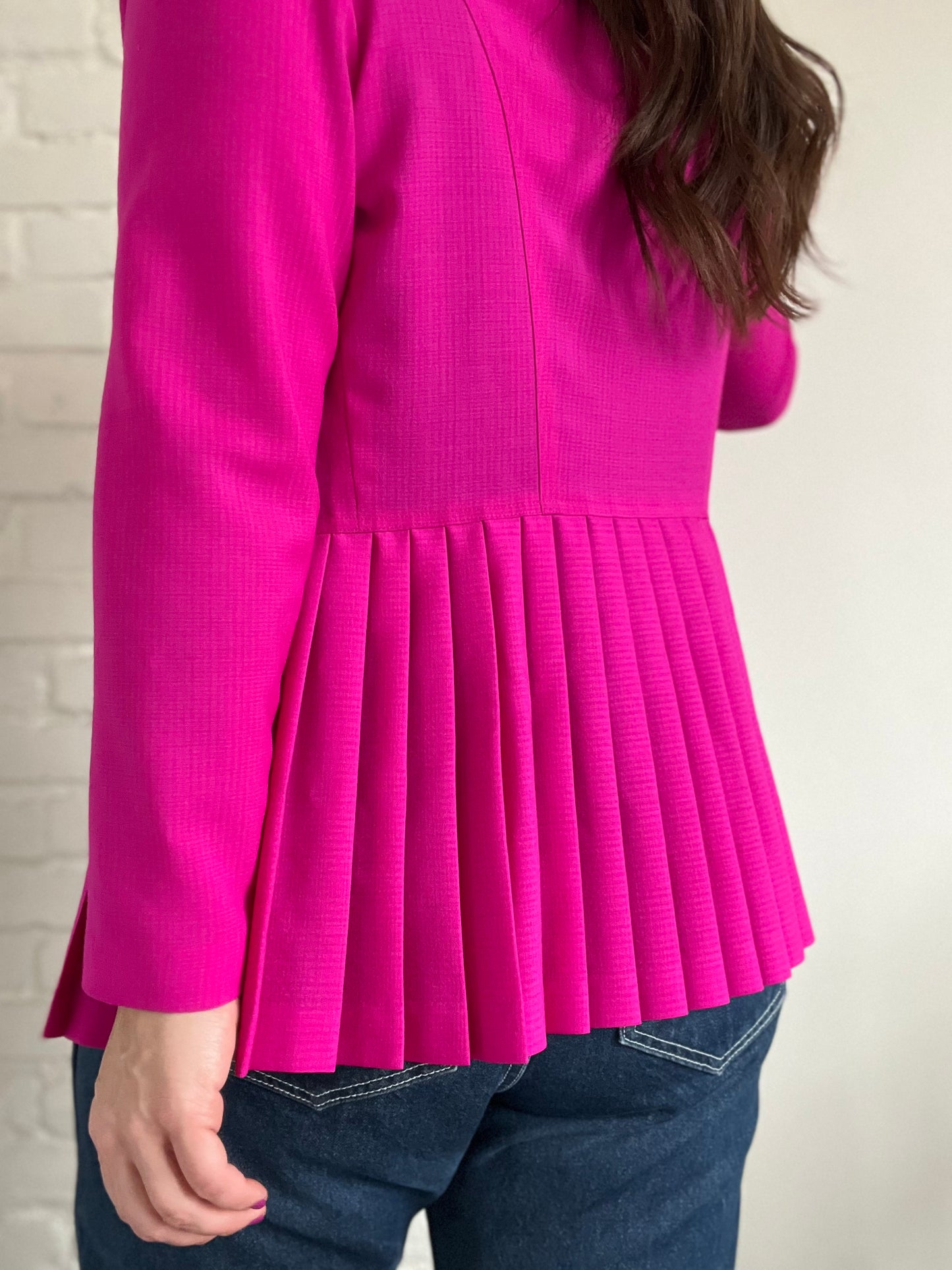 Pink Pleated Blazer - Size S