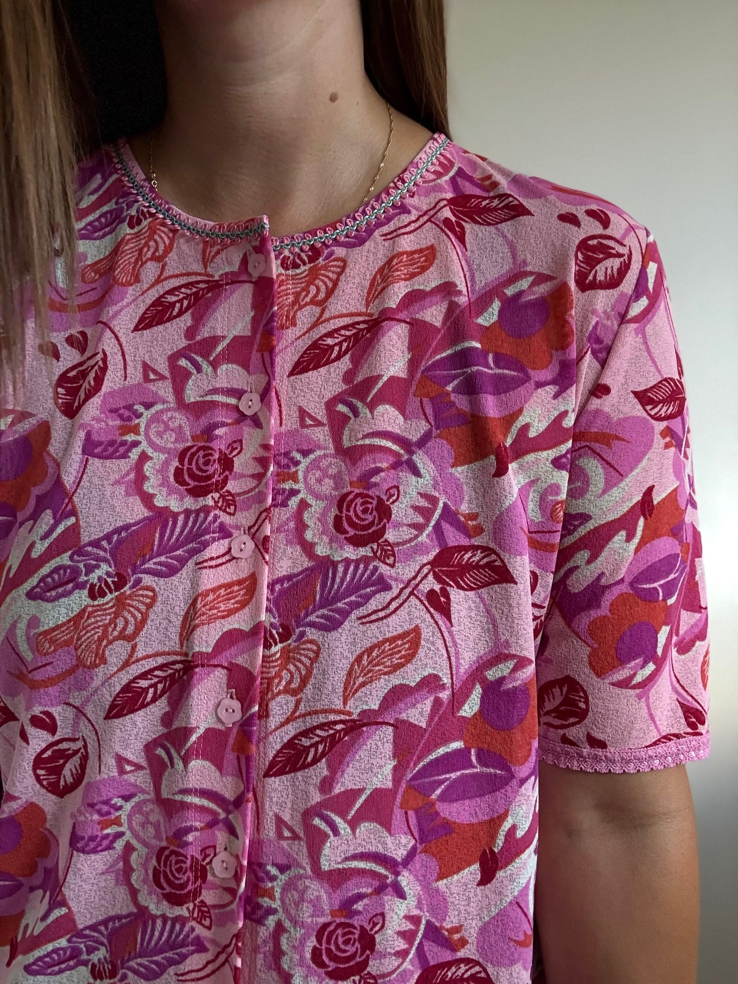 Vespucci Crepe Button-Up  Shirt - Size XL