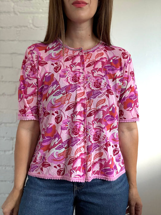 Vespucci Crepe Button-Up  Shirt - Size XL