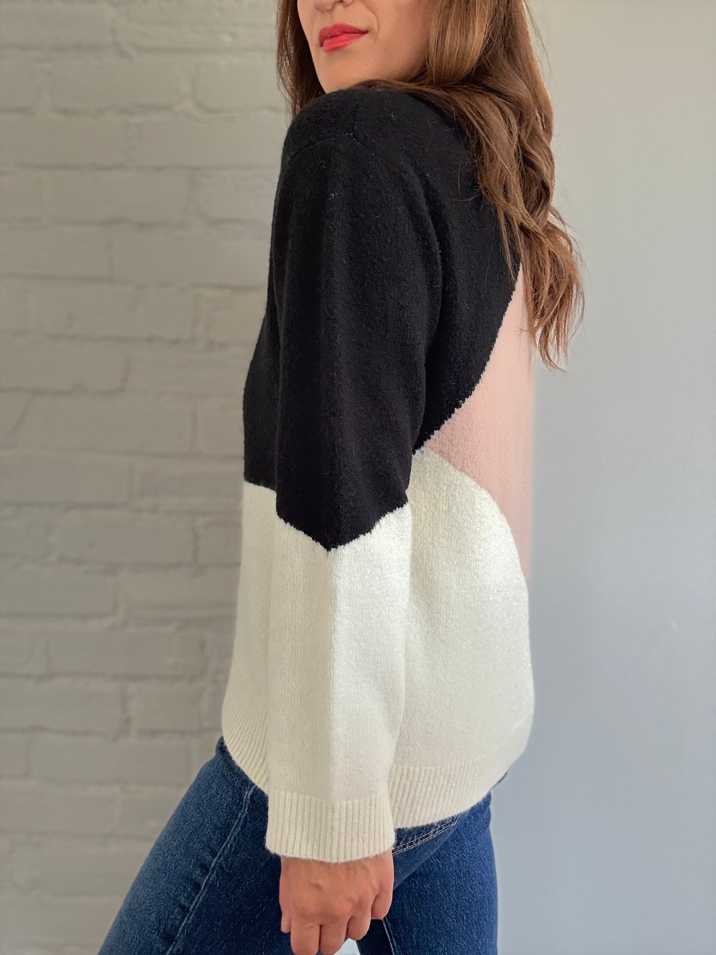 Oak + Fort Cozy Geometric Sweater - Size S (oversized)