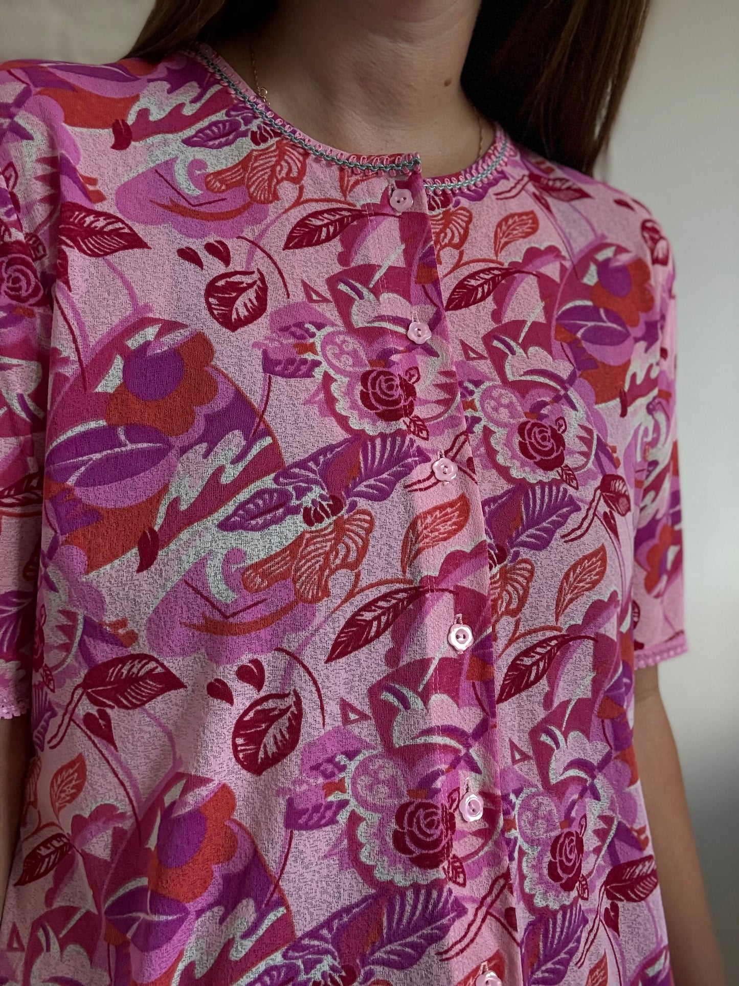 Vespucci Crepe Button-Up  Shirt - Size XL