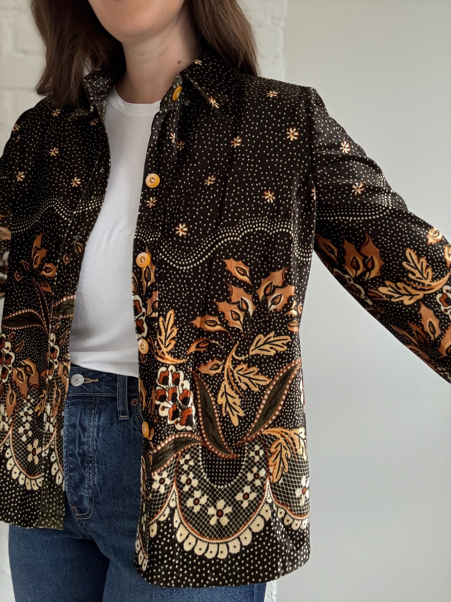 Green Velvet Nature Cardigan - Size L