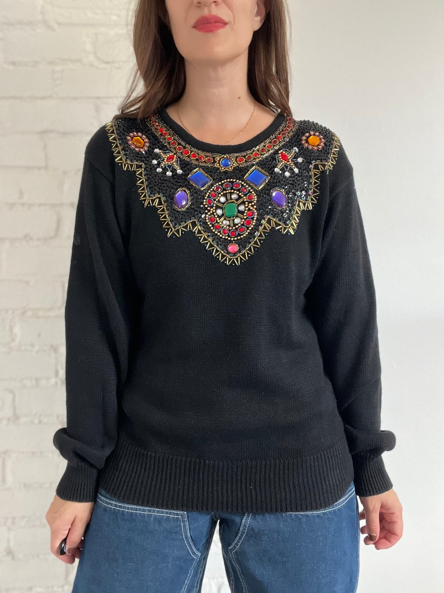 Gemstone Fire Knit Sweater - L