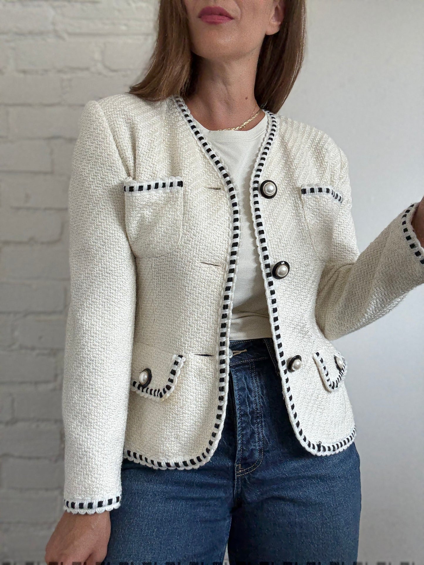Femme De Carriere Tweed Blazer - Size 38 or M