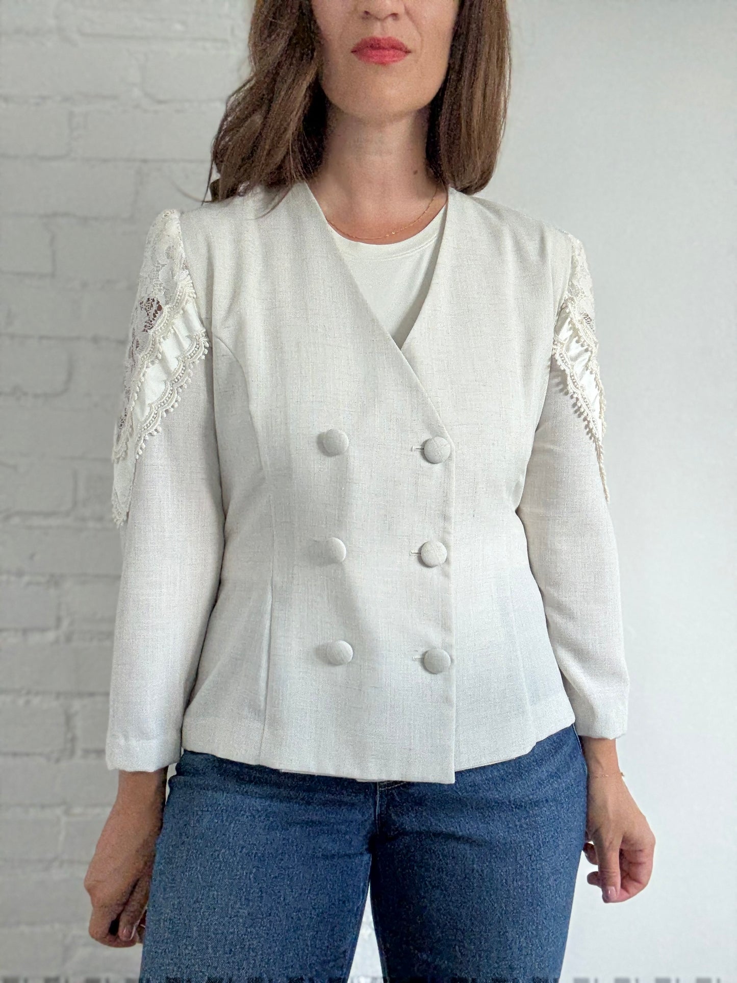 Linen & Lace Blazer - Size M/L