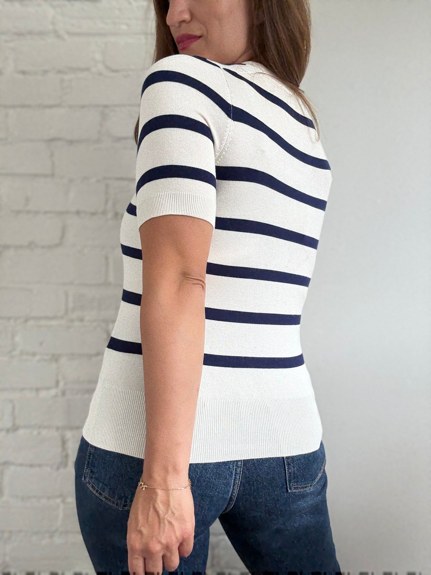 Striped Knit Top - Size S