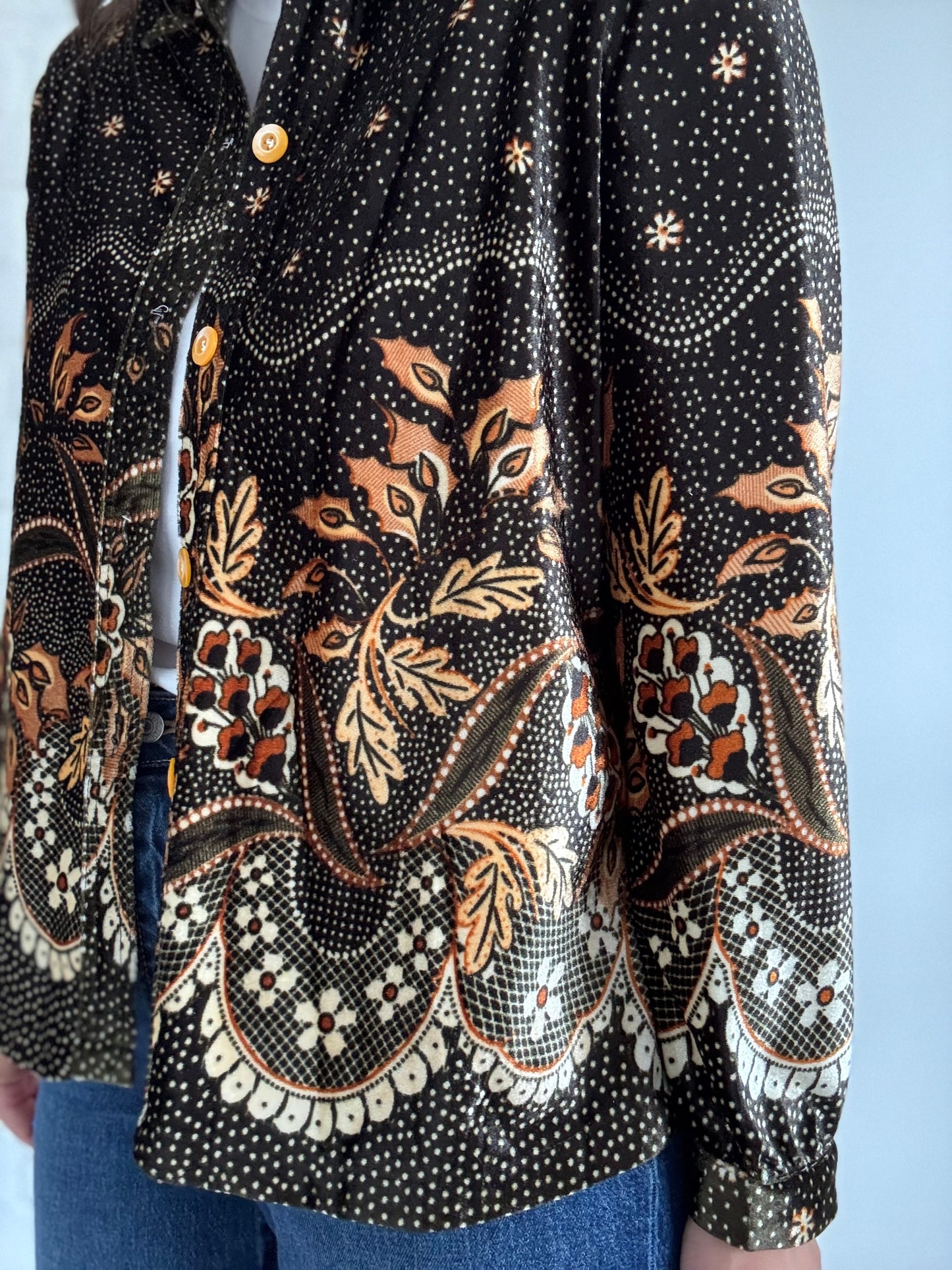 Green Velvet Nature Cardigan - Size L