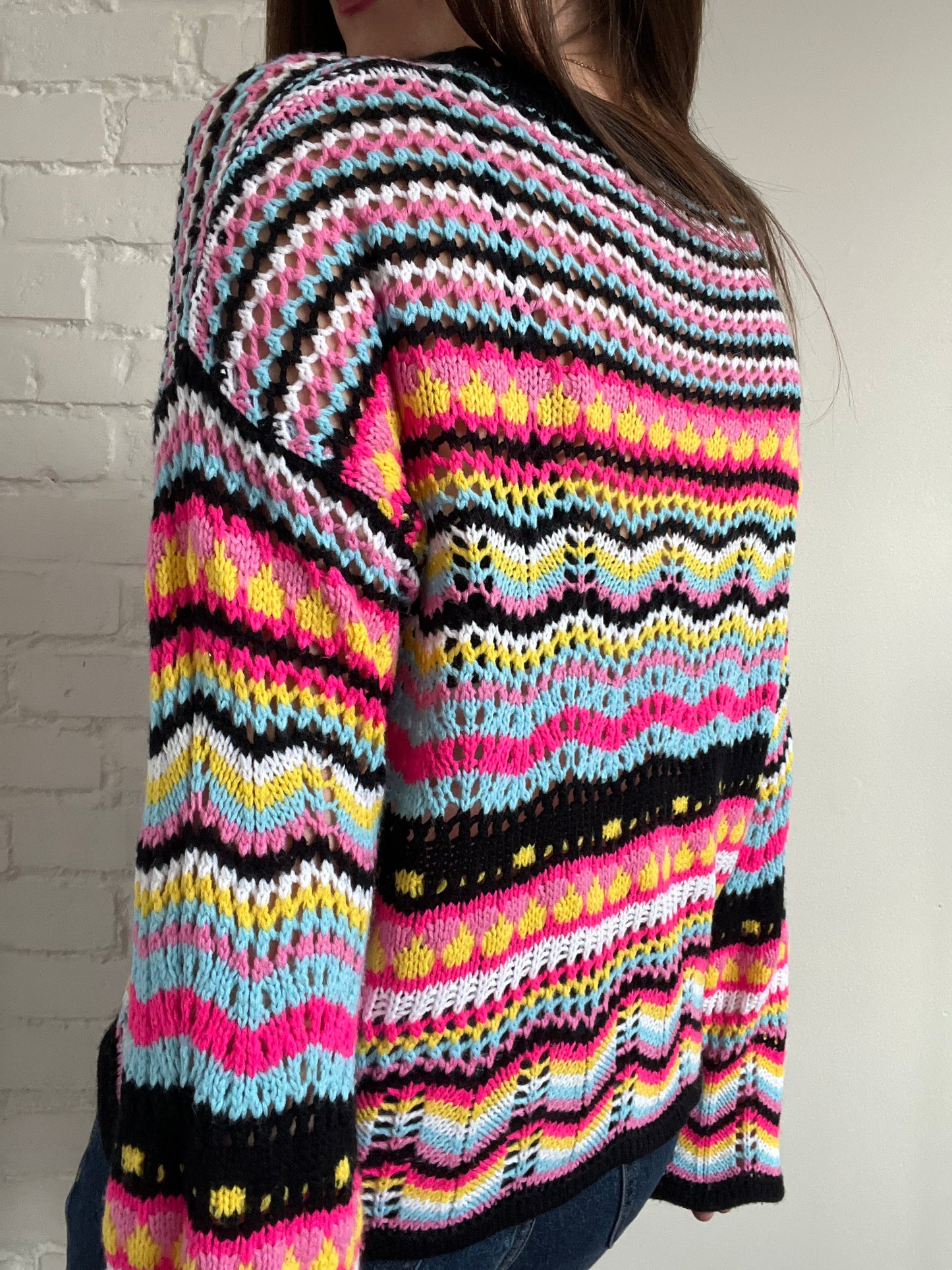 Loose Rainbow Knitted Sweater - M/L