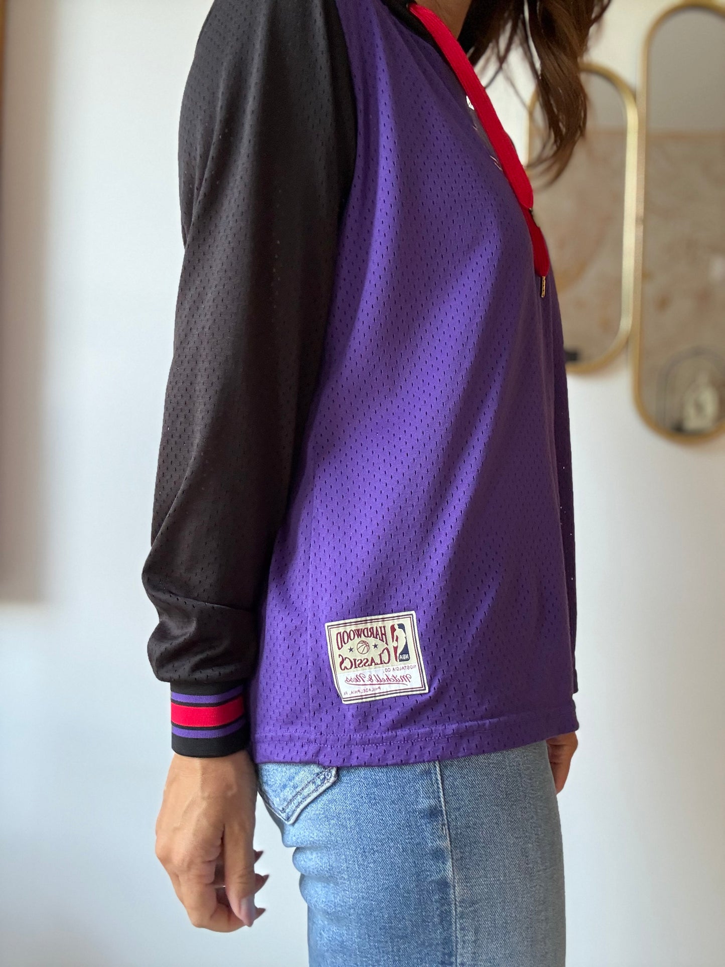 Raptors Harwood Buzzer Beater Mesh Hoodie - Size L (Womens)