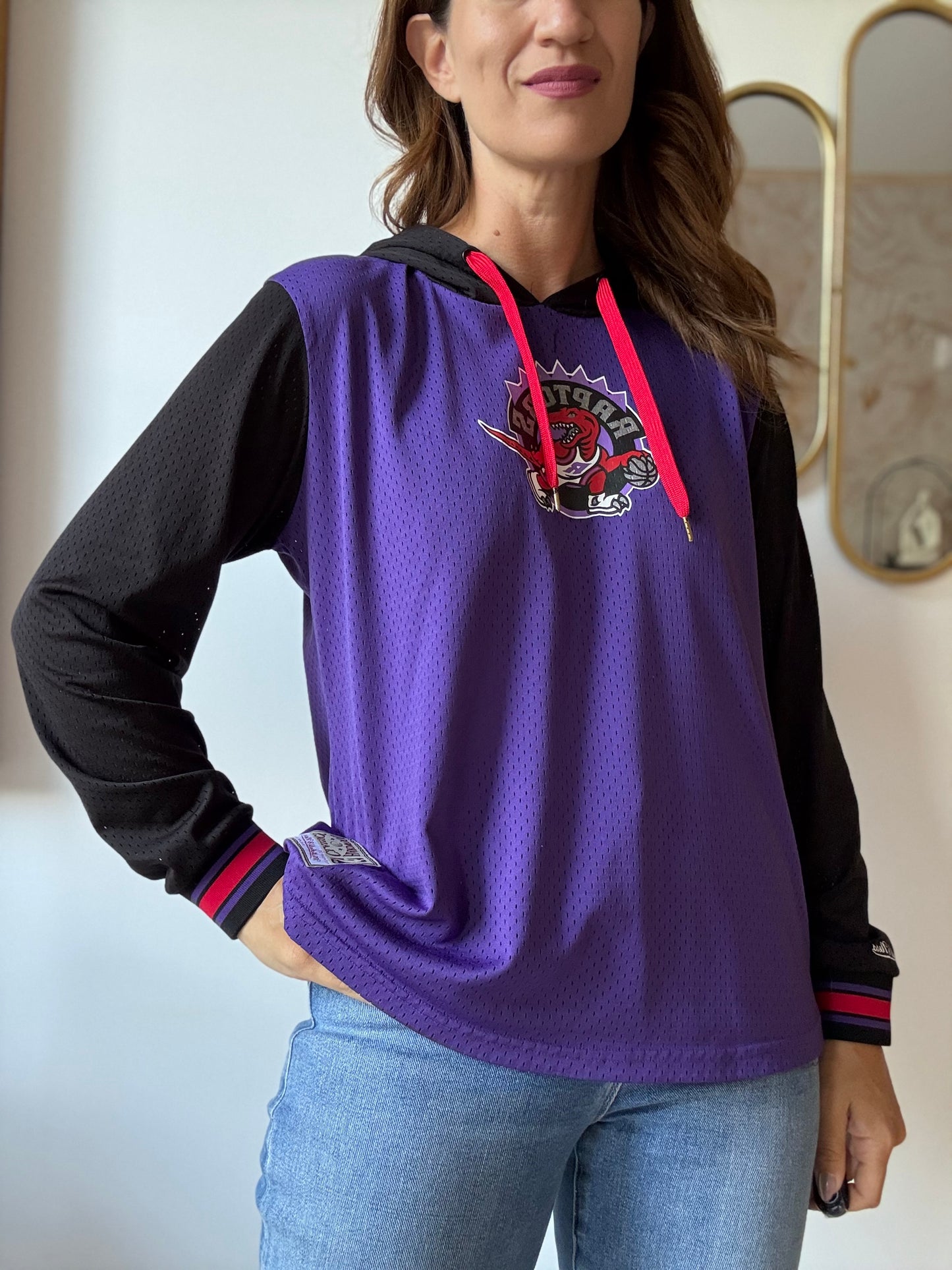 Raptors Harwood Buzzer Beater Mesh Hoodie - Size L (Womens)