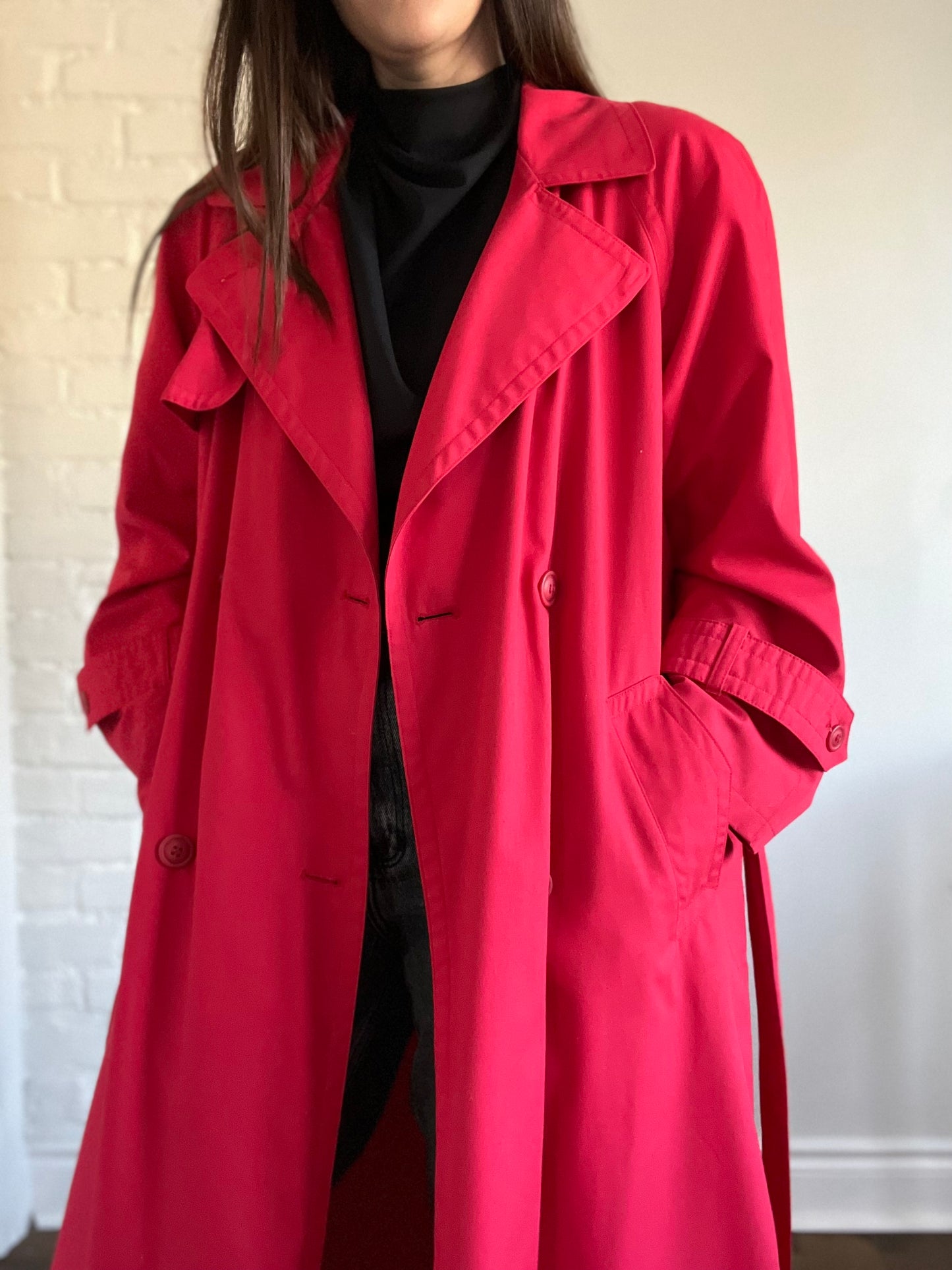 Red Trench Coat - Size XL