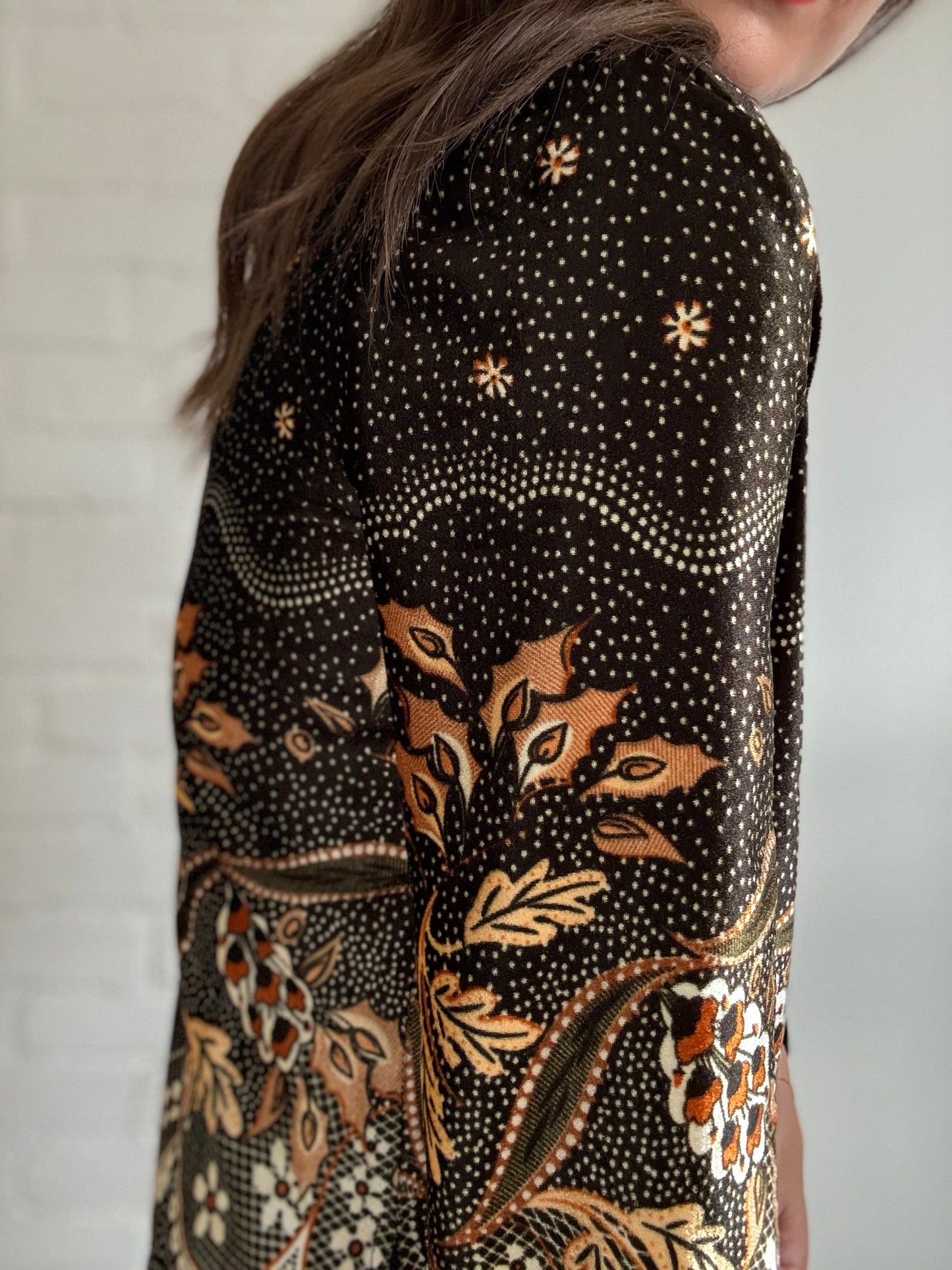 Green Velvet Nature Cardigan - Size L