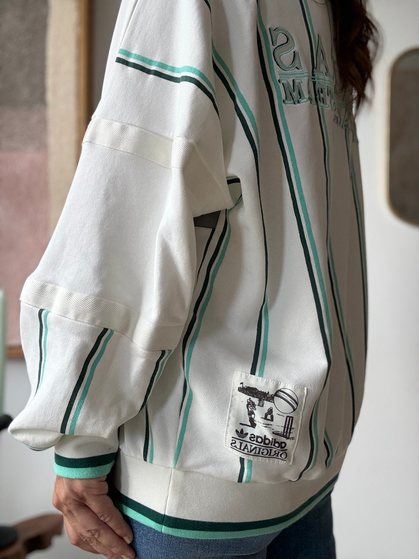Retro Adidas Cricket Crew Sweatshirt - Size Large