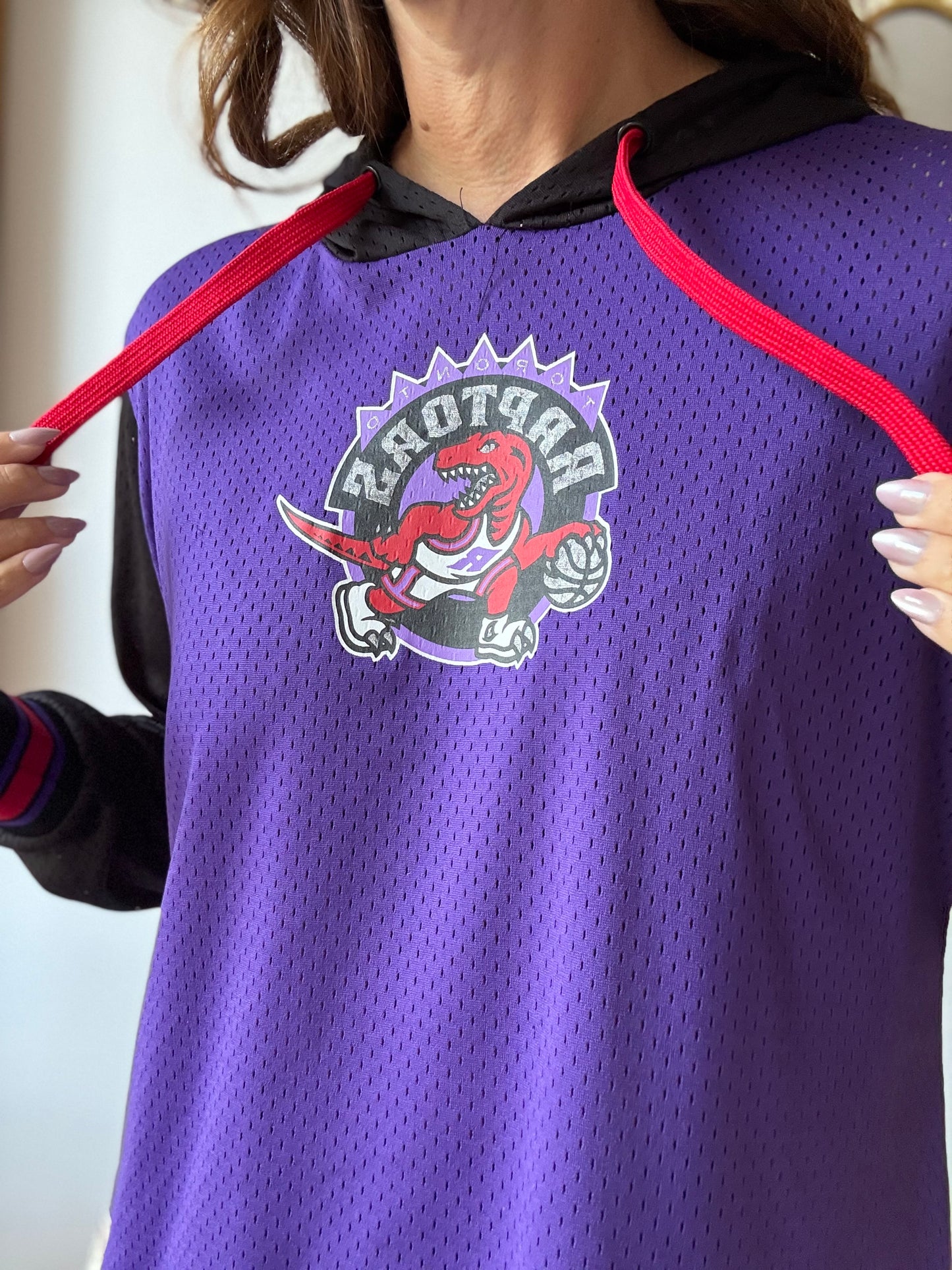Raptors Harwood Buzzer Beater Mesh Hoodie - Size L (Womens)