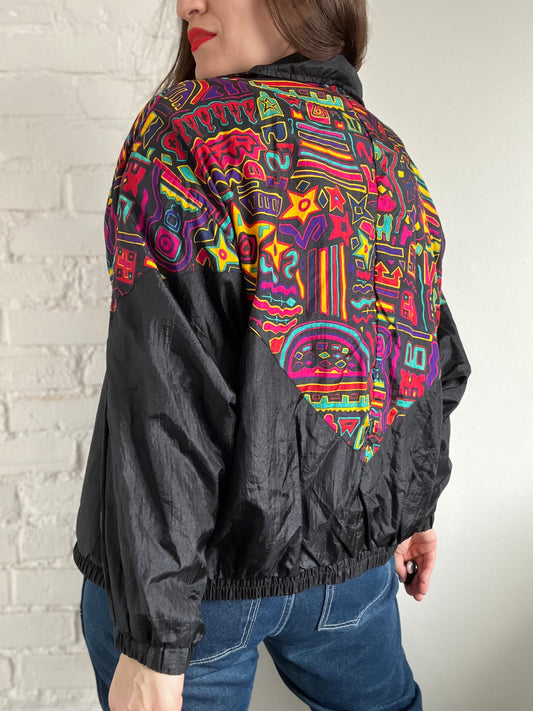 Abstract Graphic Track Jacket - Size L
