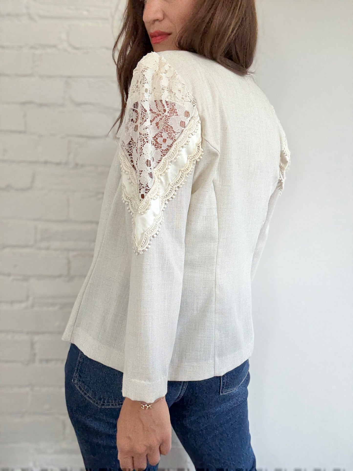 Linen & Lace Blazer - Size M/L