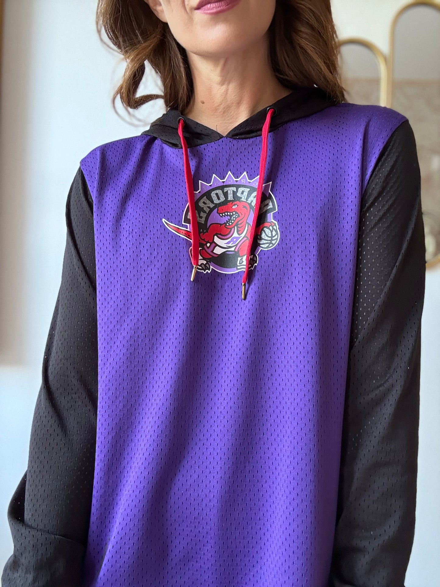 Raptors Harwood Buzzer Beater Mesh Hoodie - Size L (Womens)