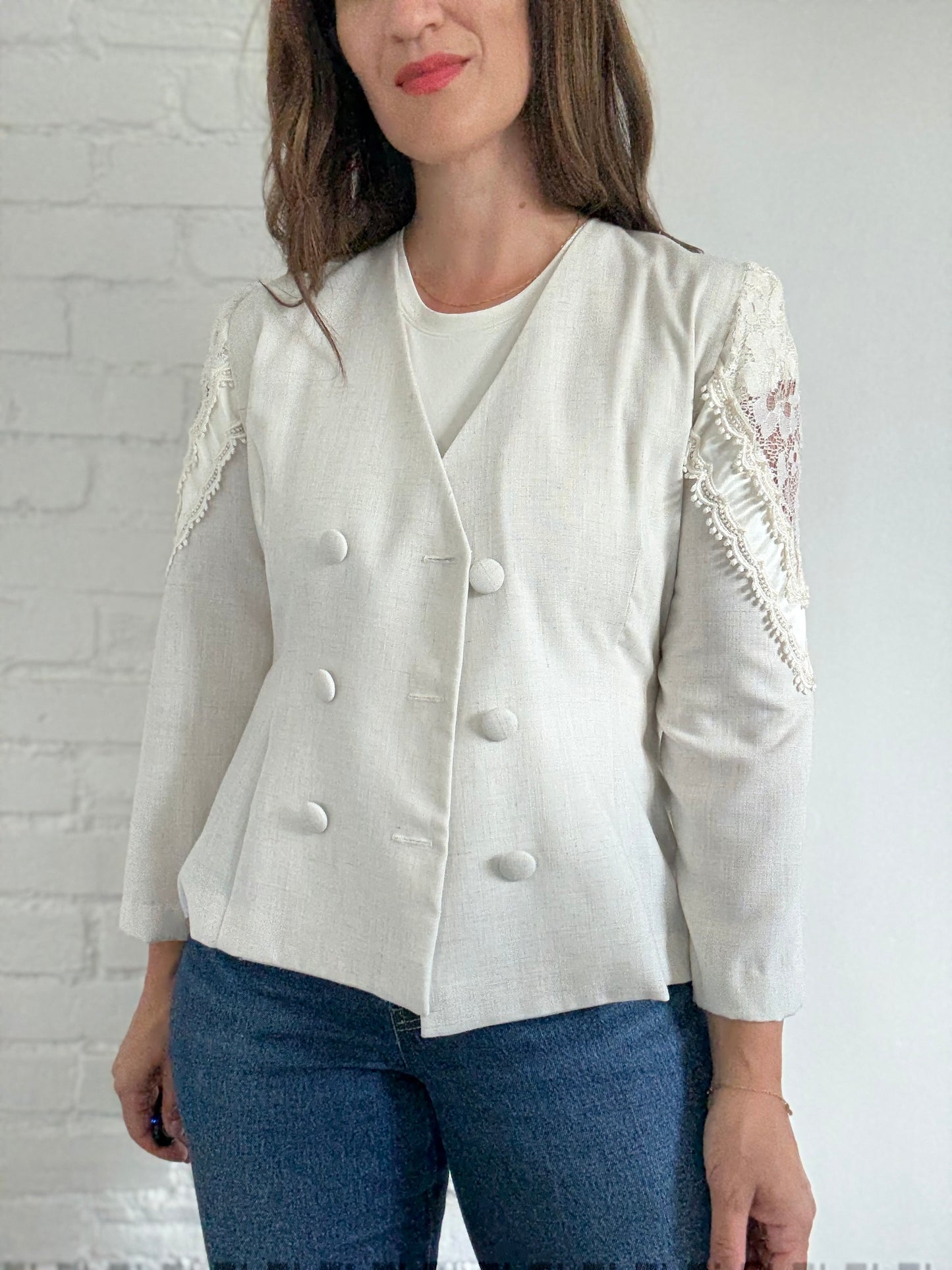 Linen & Lace Blazer - Size M/L