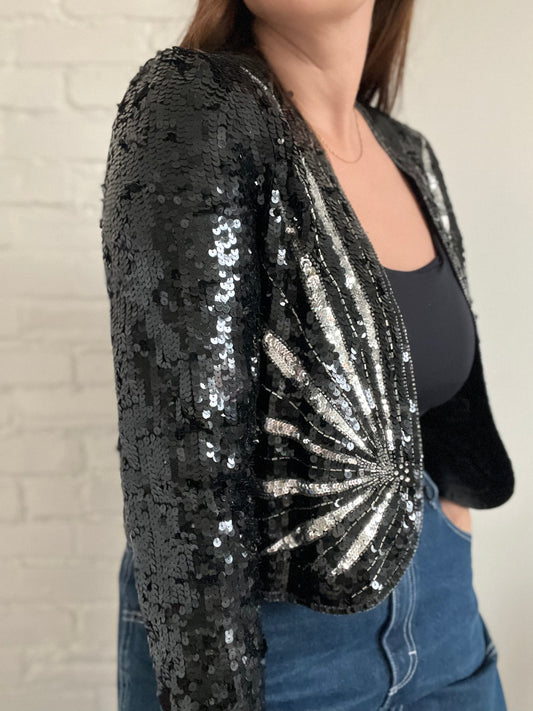 Star Burst Sequins Cardigan - S/M