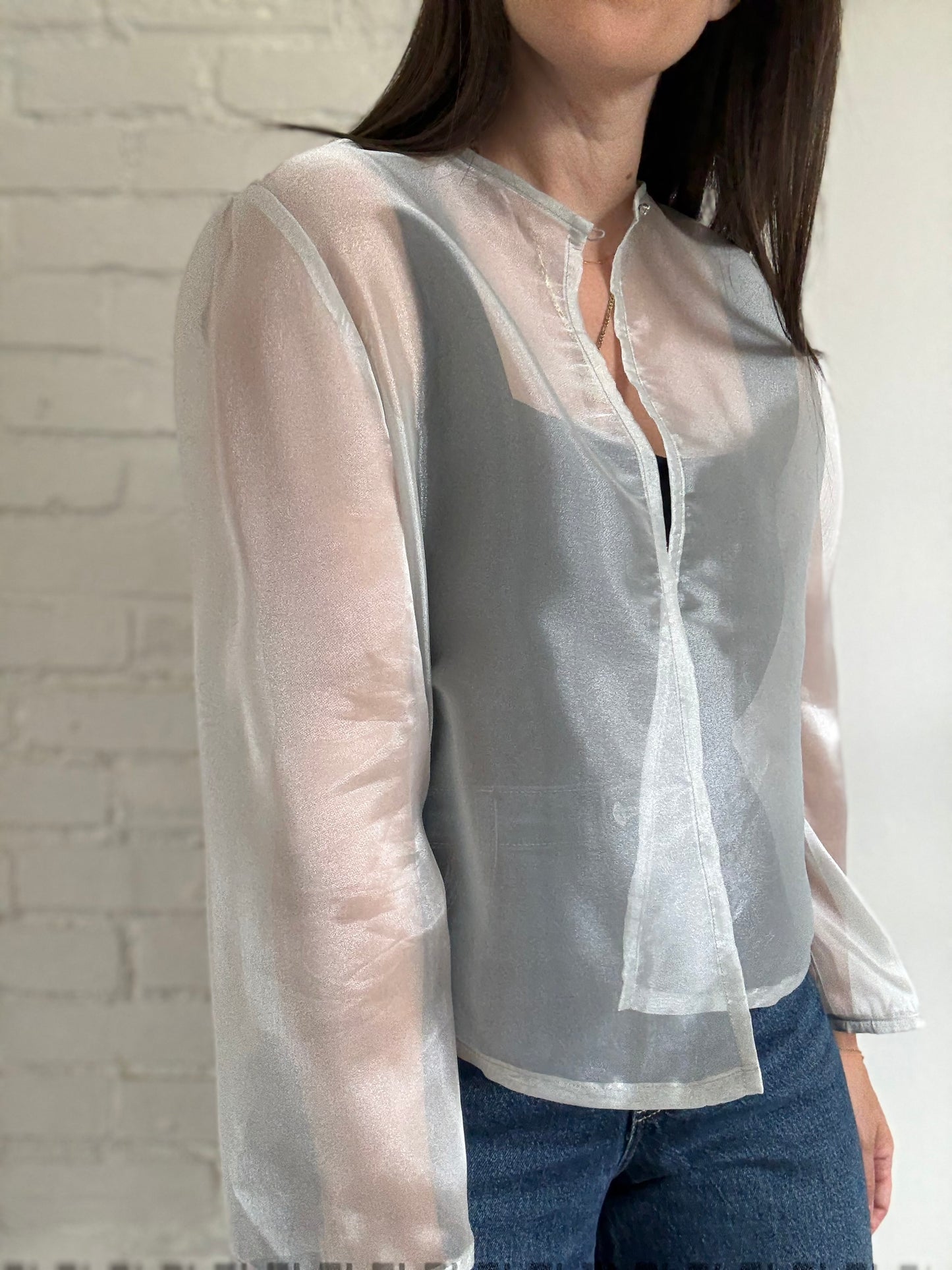 Diamond Silver Mesh Cardigan - Size L