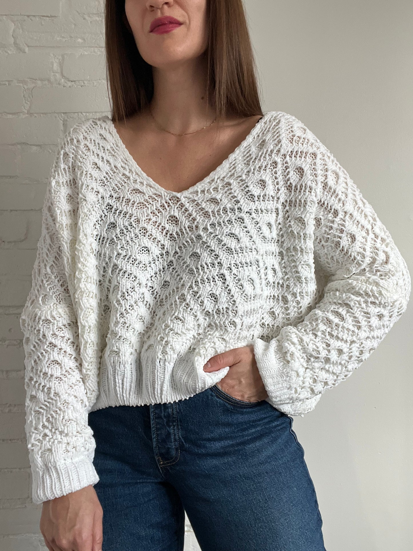 Chenille Chunky Sweater - L