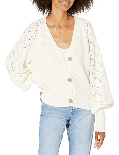 Cream Textured Knit Cardigan - XL