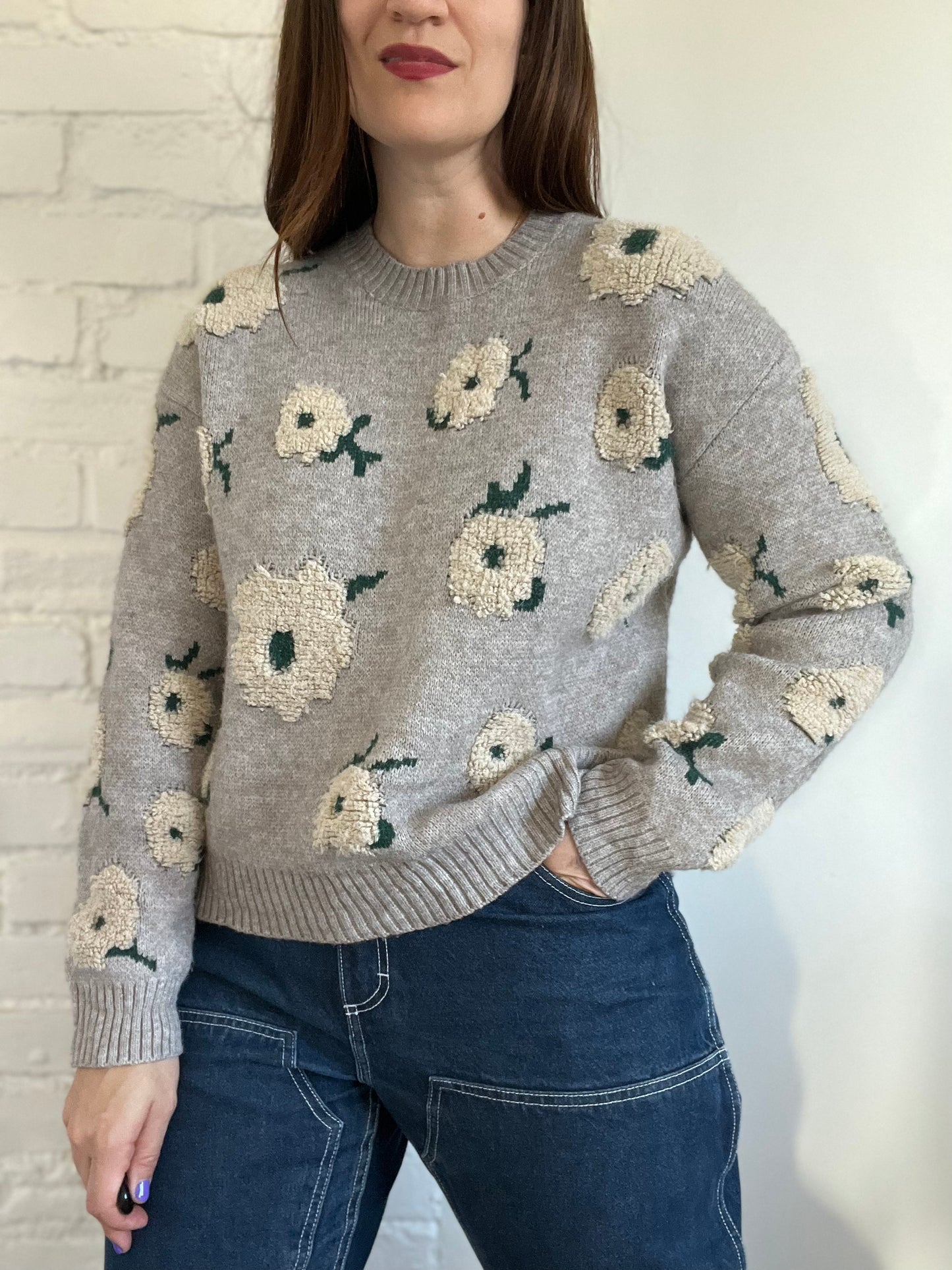 Flower Cloud Sweater - L