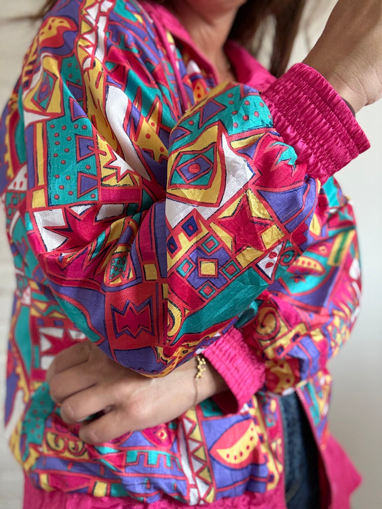 90s Eclectic Windbreaker Jacket - Size M/L
