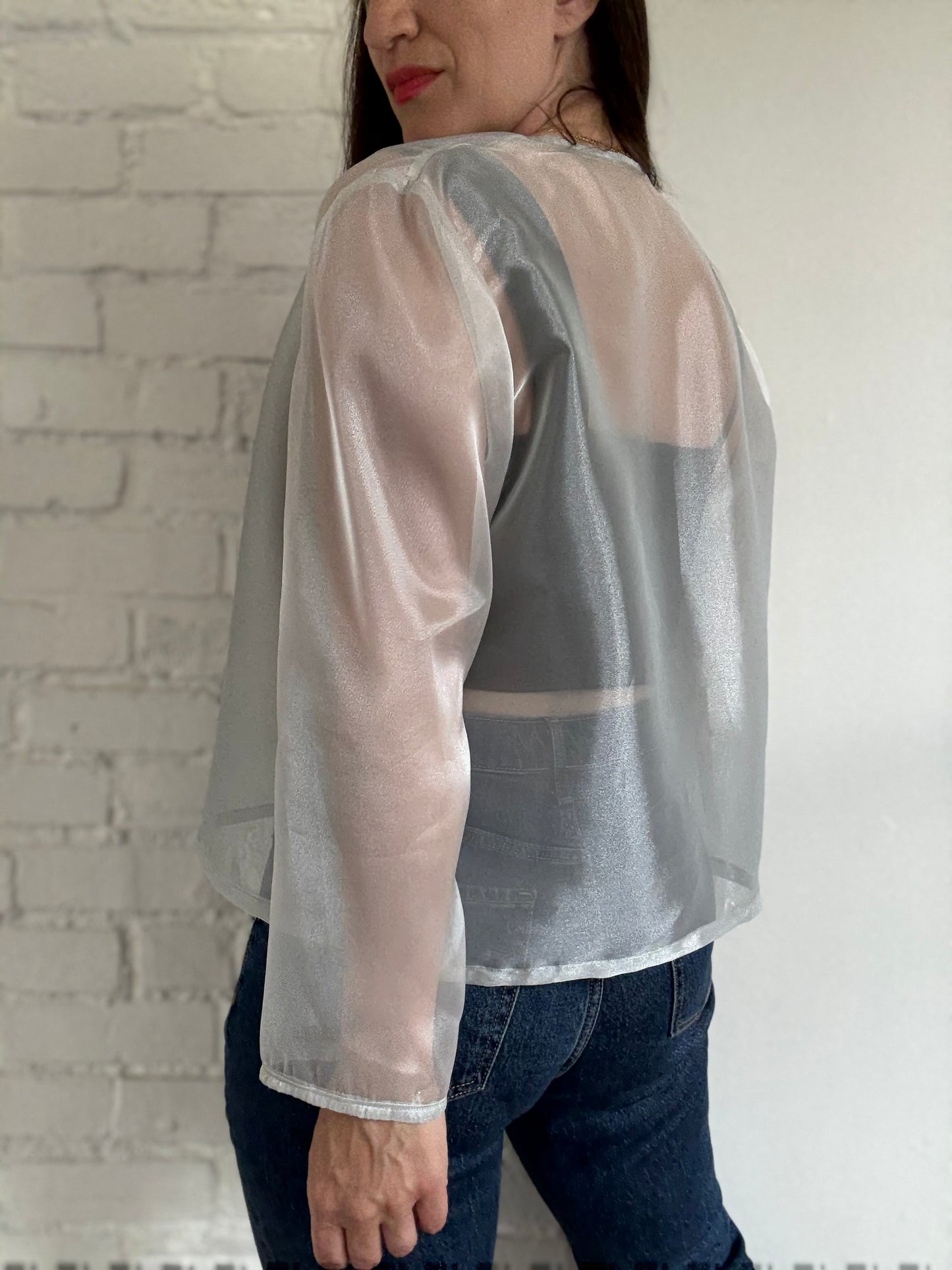 Diamond Silver Mesh Cardigan - Size L