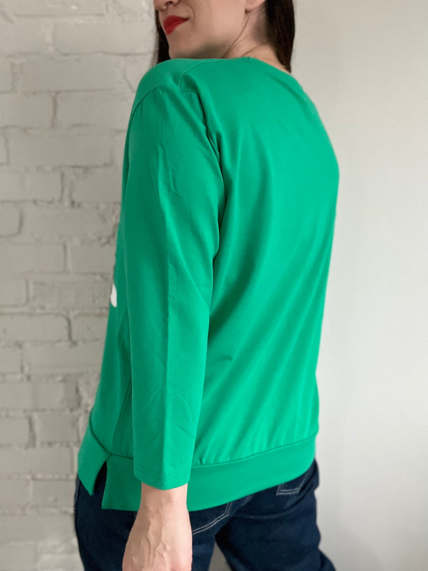 Gingham Cat Emerald Shirt - Size M/L