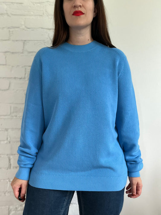 COS Ribbed Knit Blue Sweater - L/XL