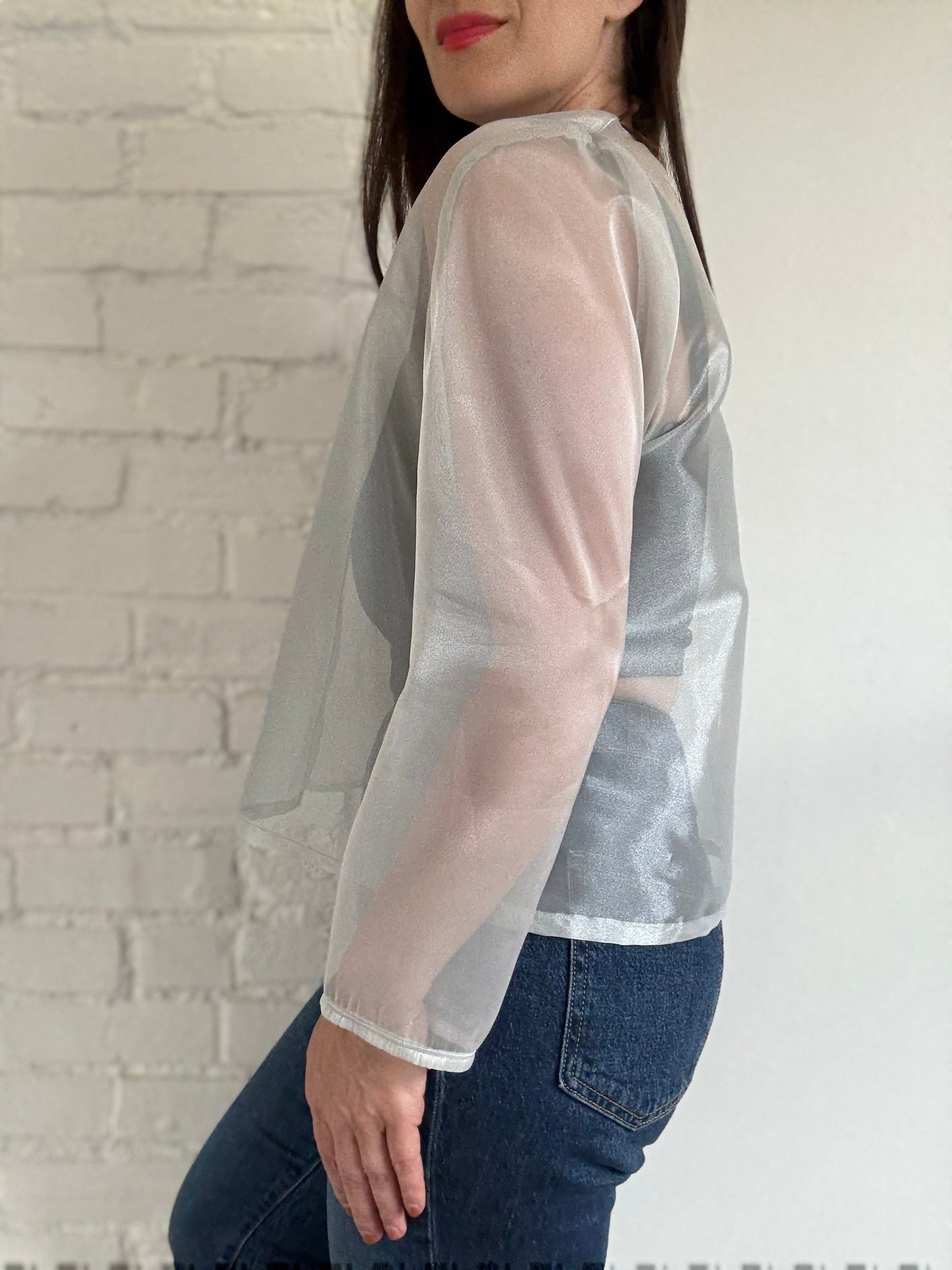Diamond Silver Mesh Cardigan - Size L