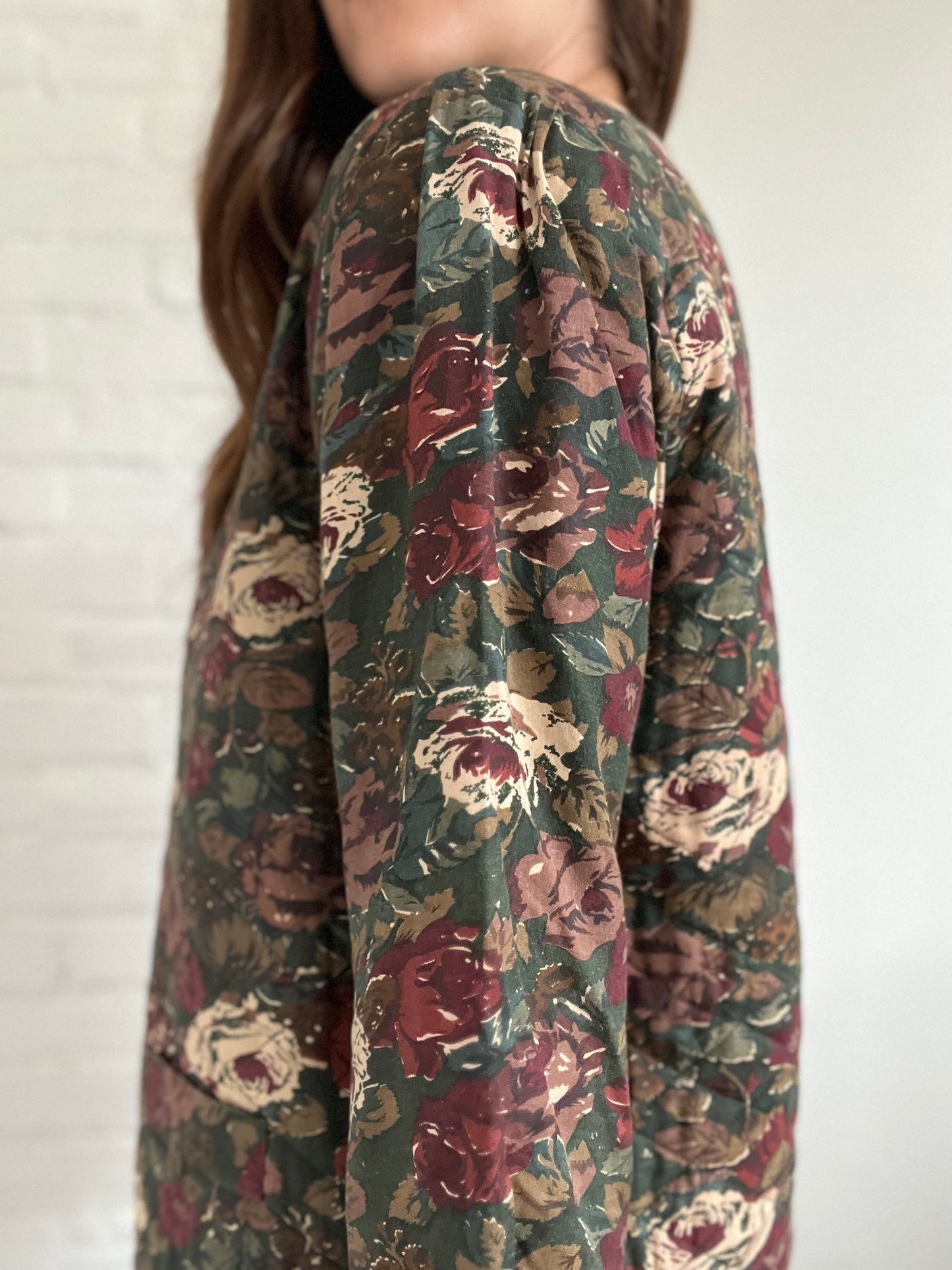 Autumn Florals Quilted Jacket - L