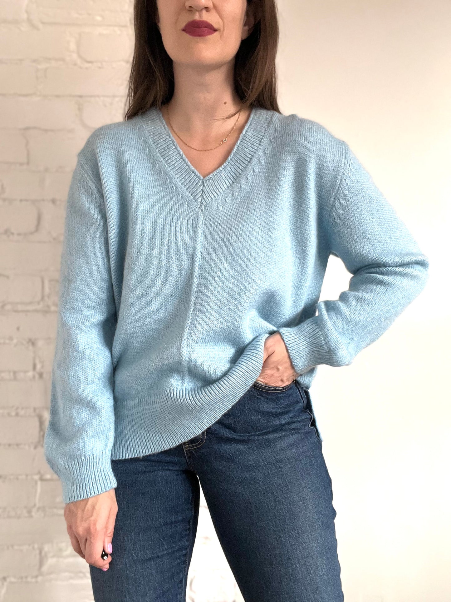 Blue Knitted Jumper - M (Copy)