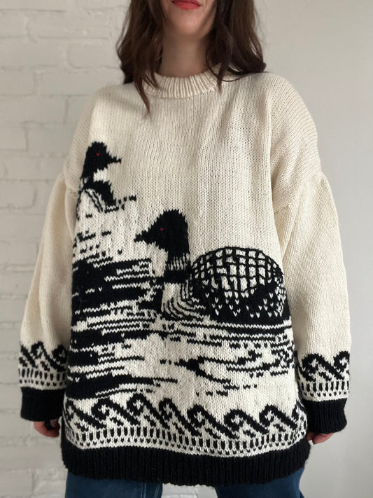 Oversized Loon Knit Sweater - L /XL/XXL