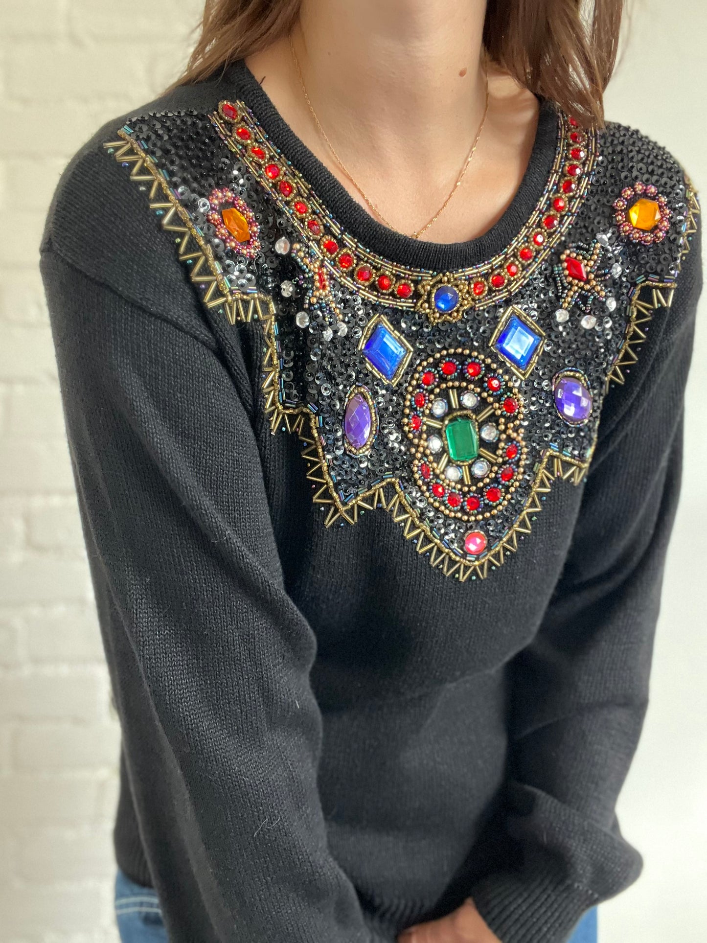 Gemstone Fire Knit Sweater - L