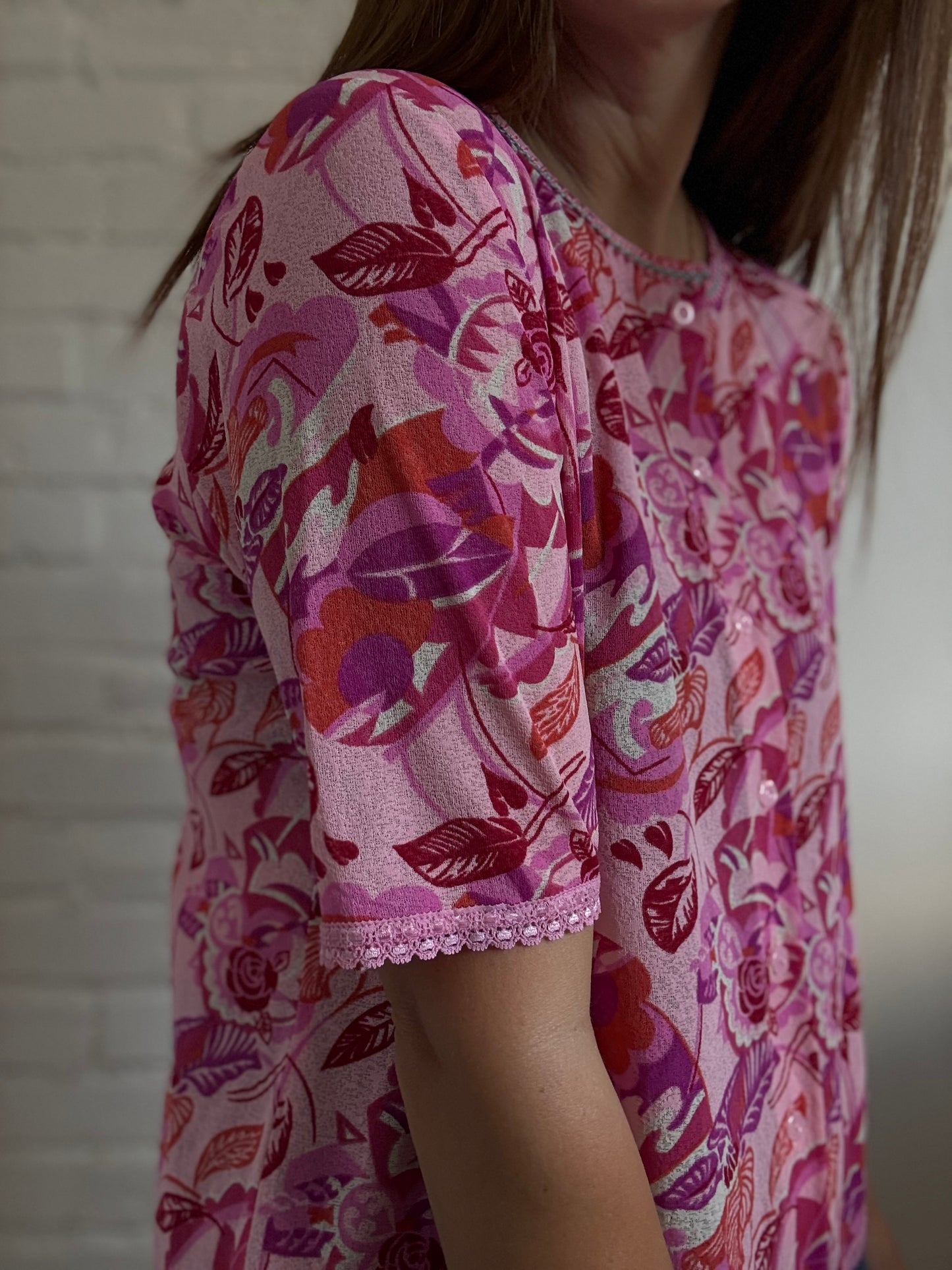 Vespucci Crepe Button-Up  Shirt - Size XL