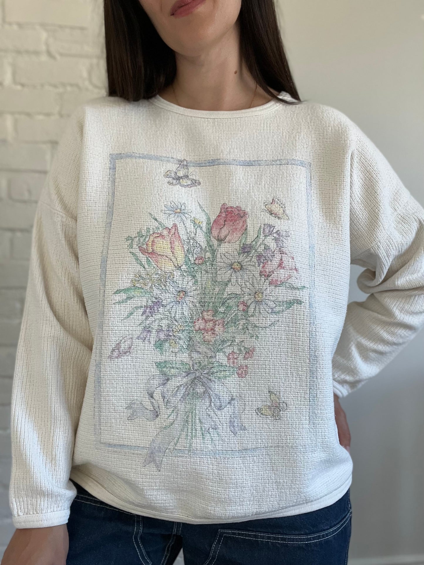 Floral Bouquet Waffle Shirt - Size XL