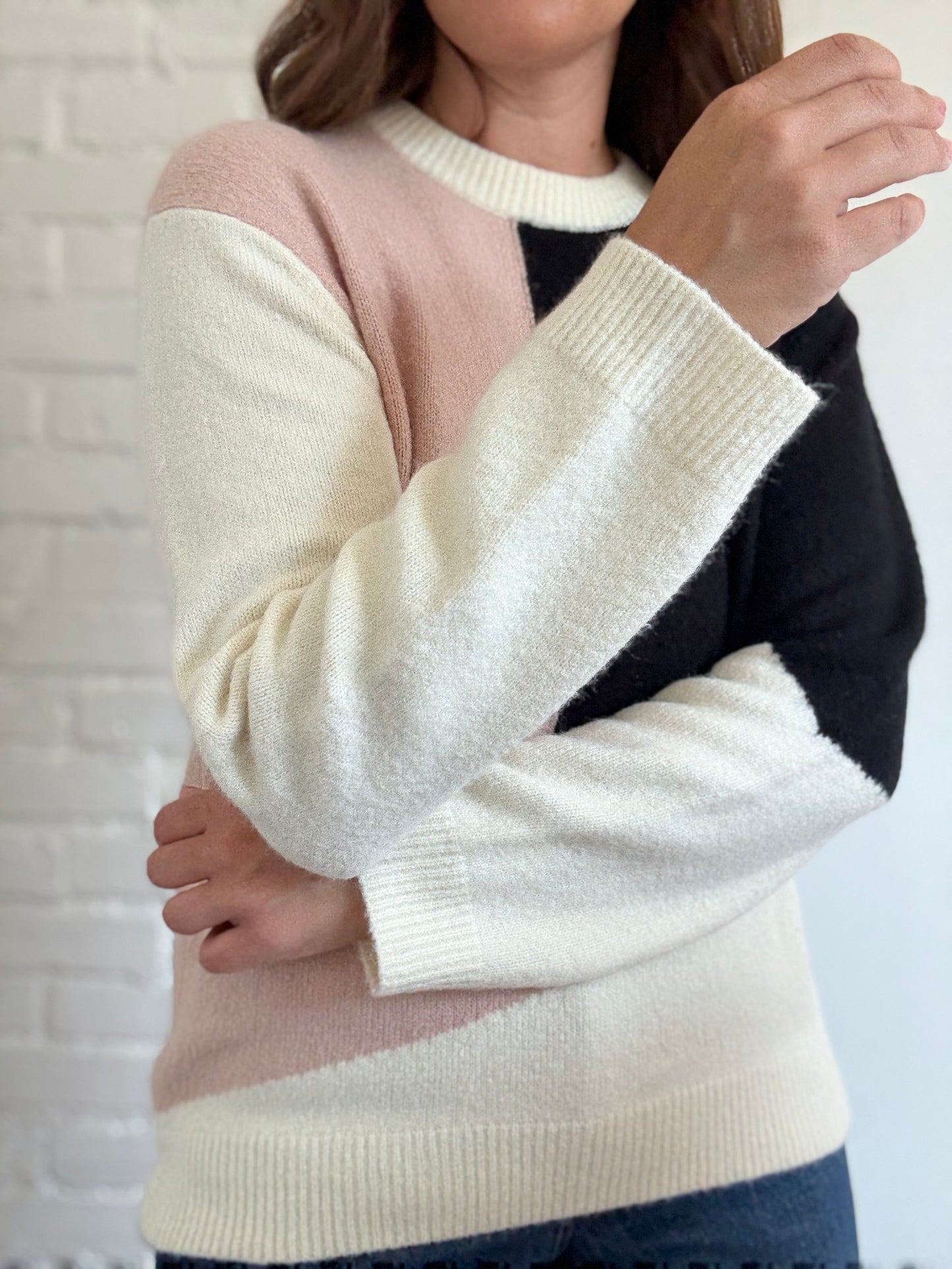 Oak + Fort Cozy Geometric Sweater - Size S (oversized)