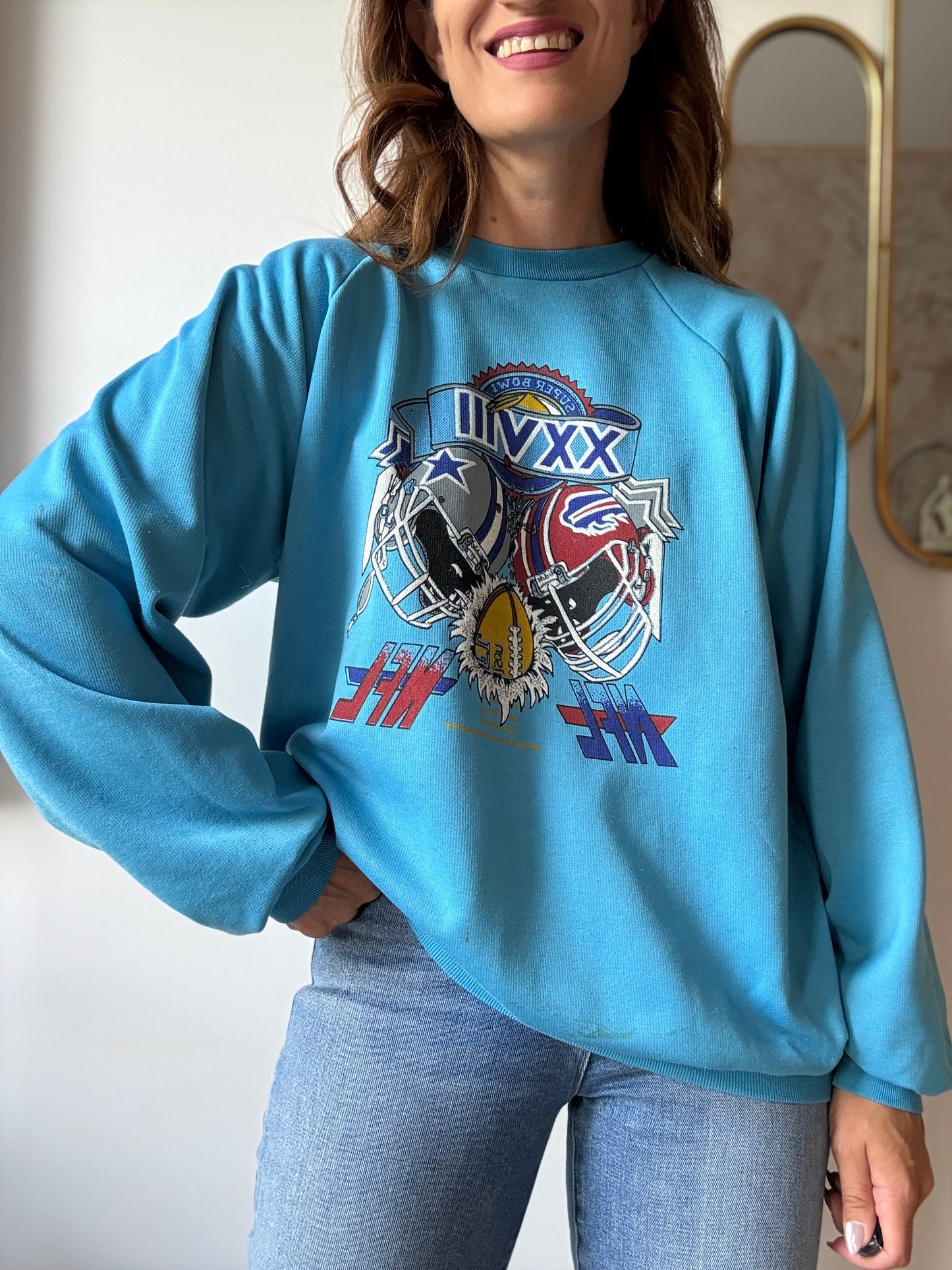 Vintage Buffalo Bills vs. Dallas Cowboys Sweatshirt - Size L
