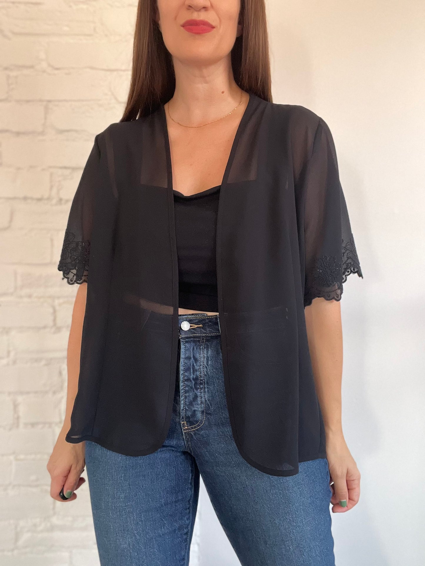 Black Sheer Topper - Size L