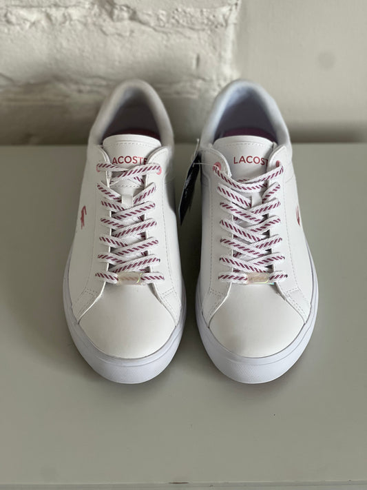 Lacoste Powercourt Leather Trainers - Size 8 Womens