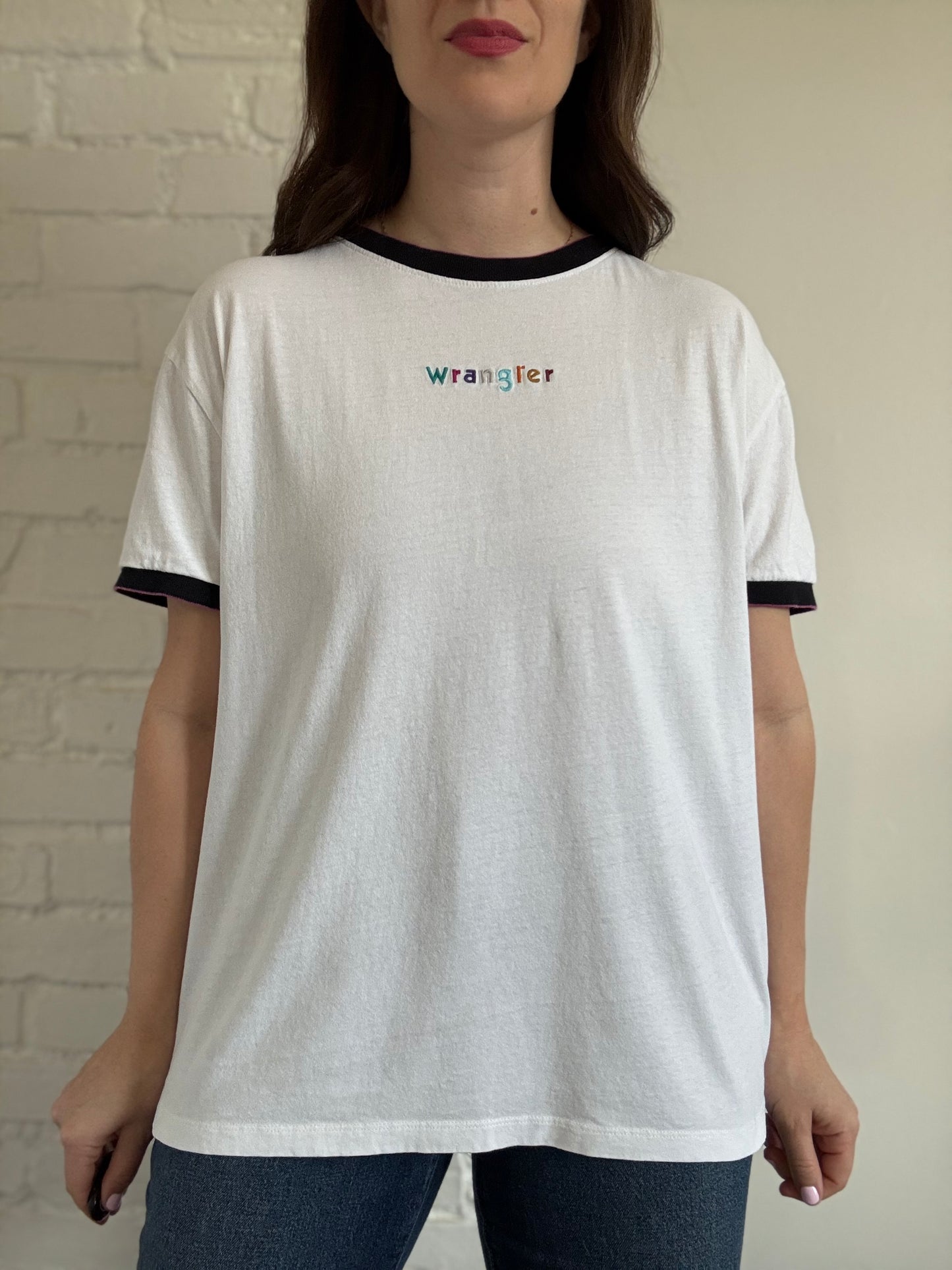 Rainbow Wrangler Ringer T-Shirt - Sz. L