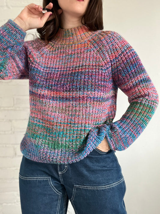 Rainbow Marled Sweater - Size XS (Oversized)