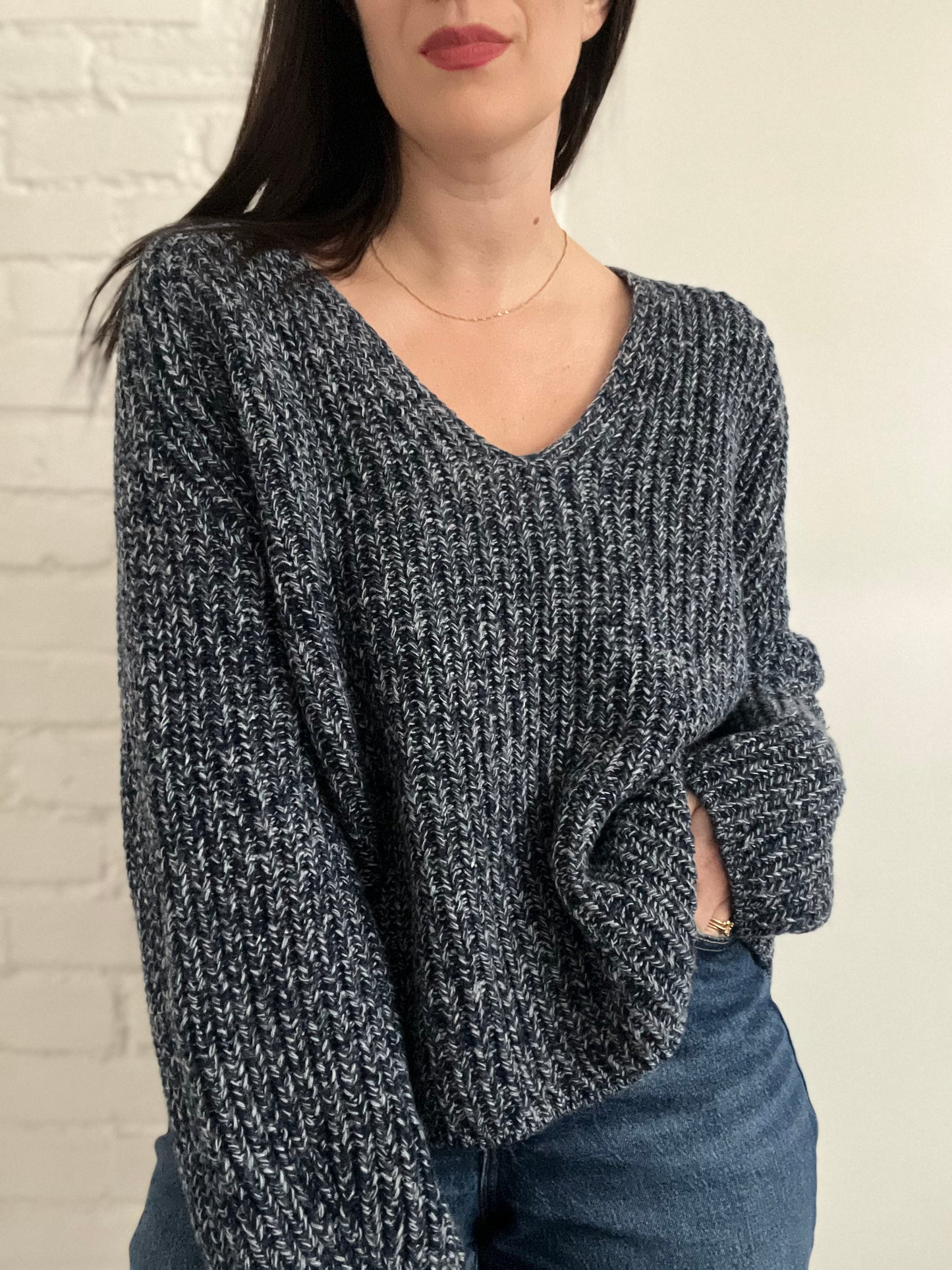 COS Ribbed V-Neck Jumper - S (oversized)