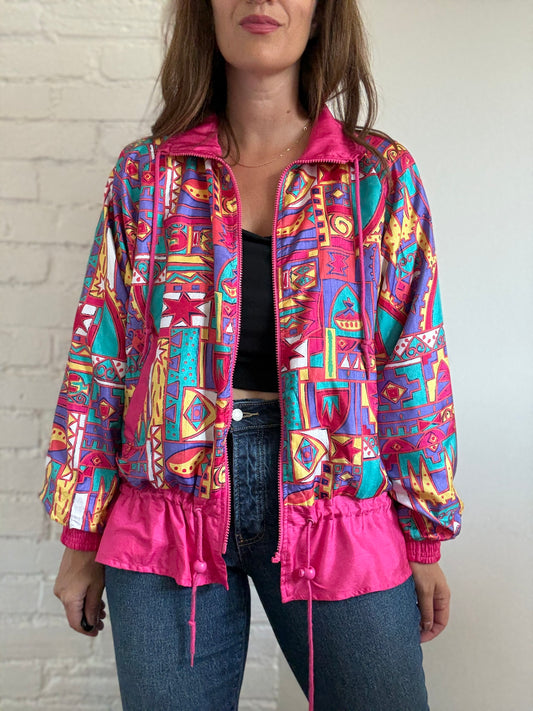 90s Eclectic Windbreaker Jacket - Size M/L