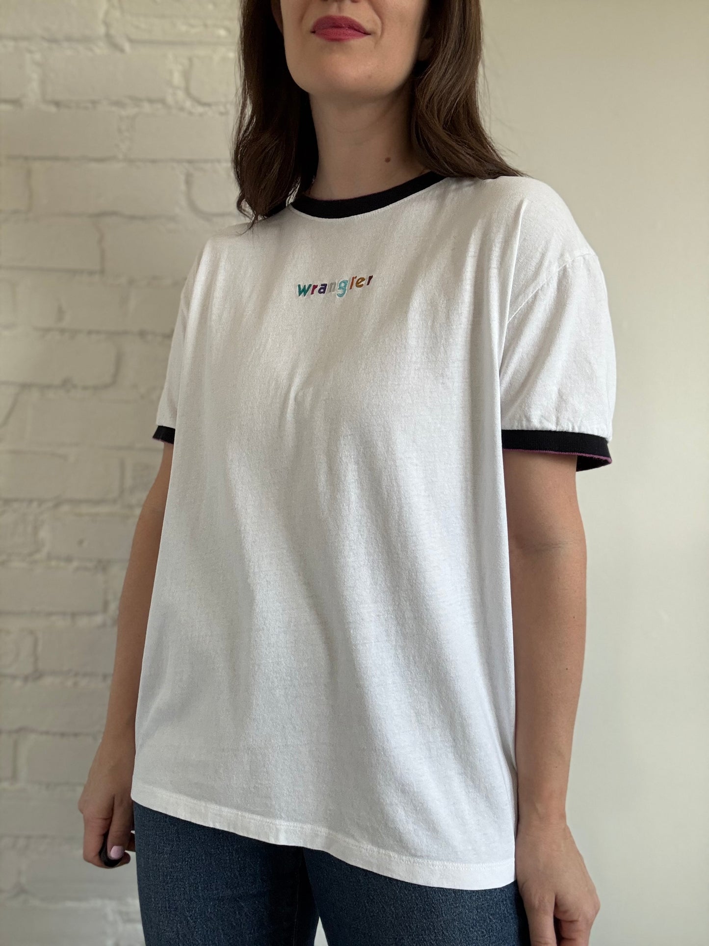 Rainbow Wrangler Ringer T-Shirt - Sz. L