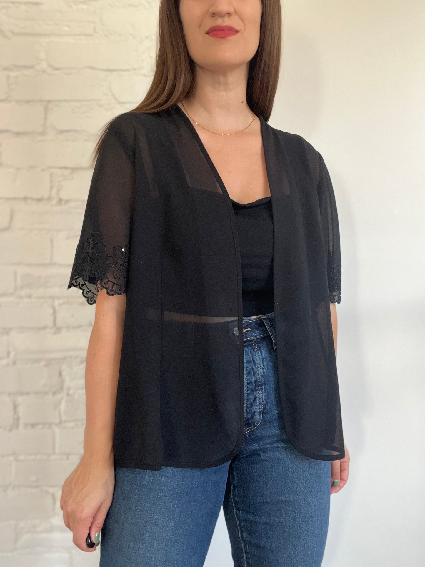 Black Sheer Topper - Size L