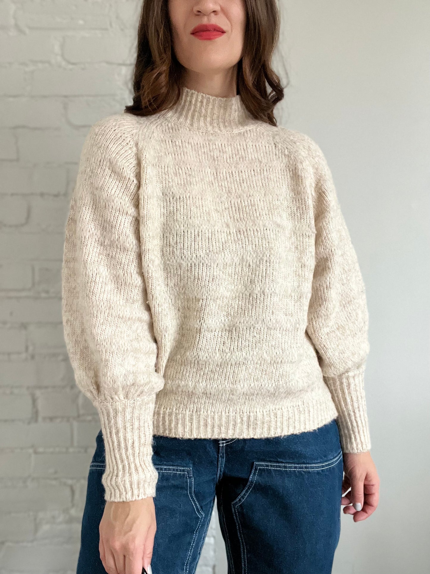 High Neck Knitted Pullover - Size S